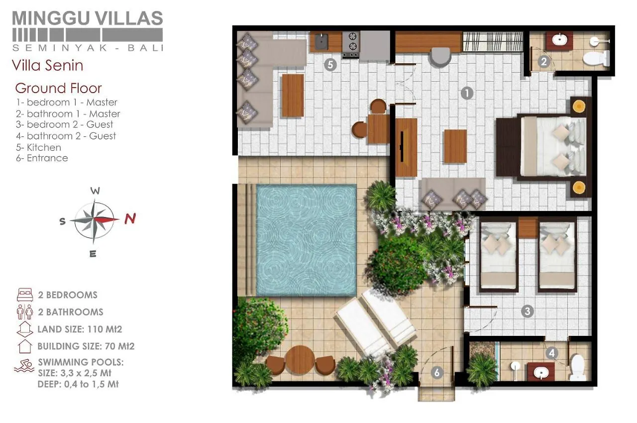 2Br Villa Senin - Minggu Villas Seminyak
